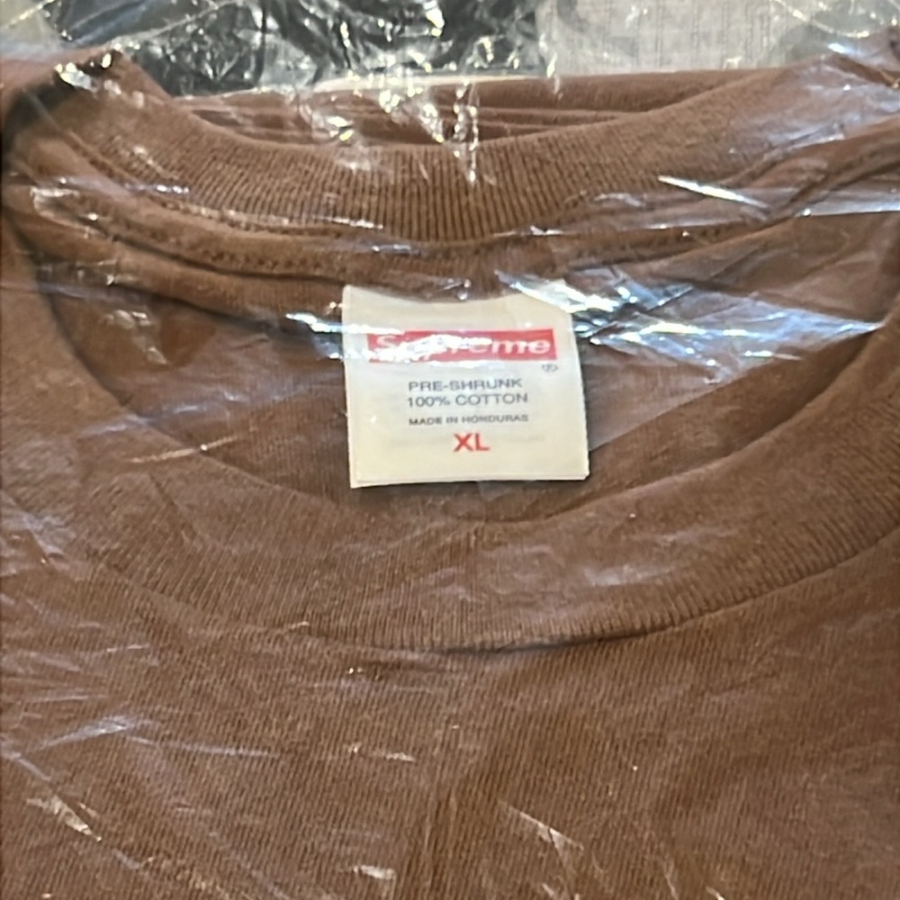 NWT SUPREME SS25 BROWN PANCAKES TEE SHIRT SIZE MENS X-LARGE - Picture 3 of 5
